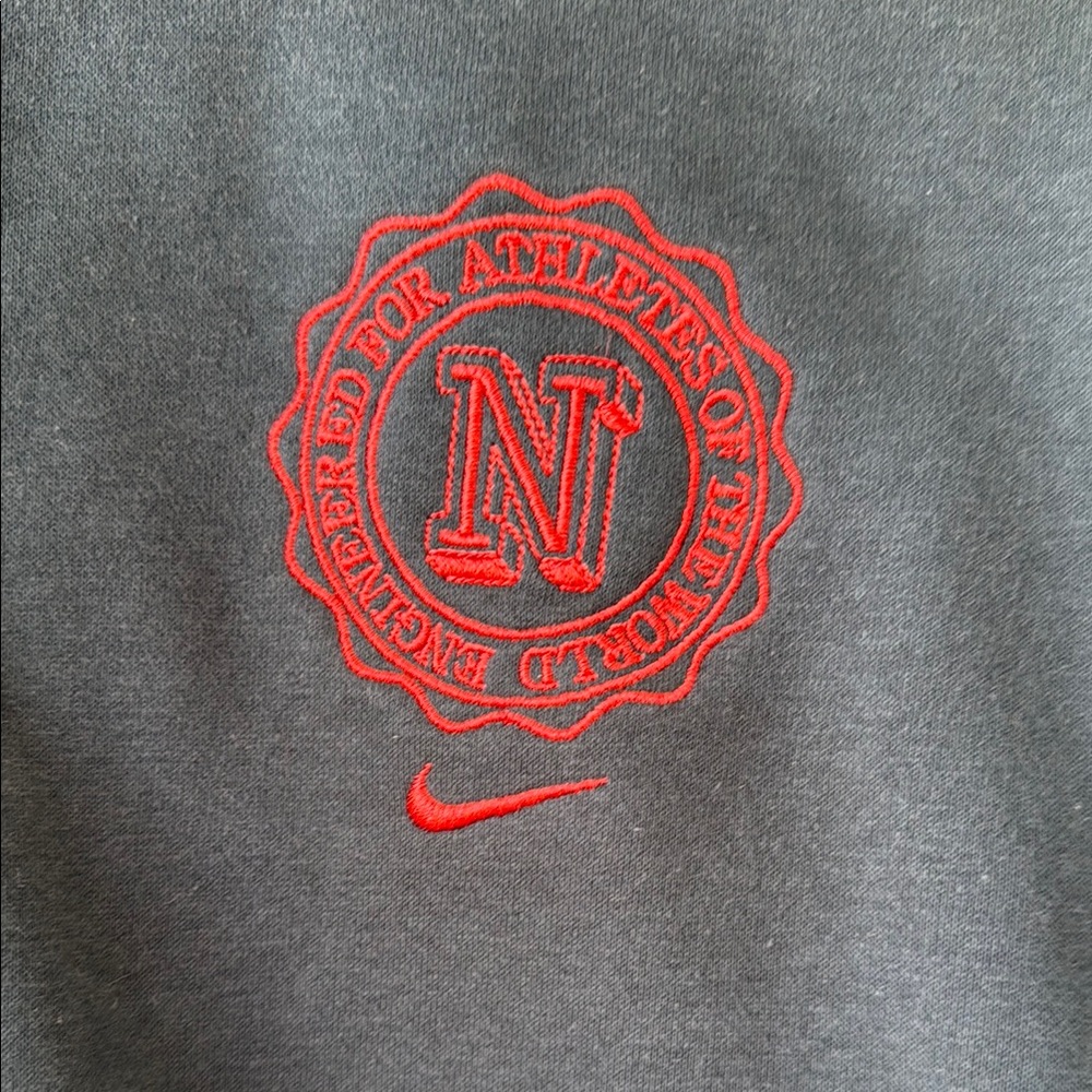 Nike Navy Blue Phoenix Fleece Heritage Quarter-Zip Crop Sweatshirt sz S - Picture 4 of 7